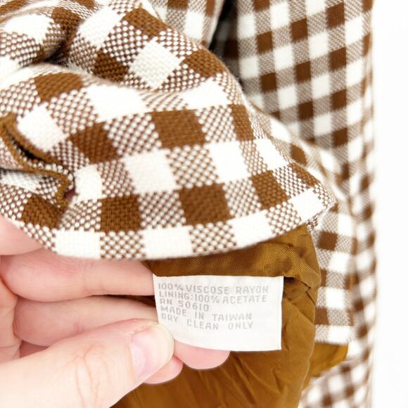 Ann Taylor Womens Vintage Career Academia Gingham‎ Plaid Preppy Blazer Size 2 - Picture 4 of 7